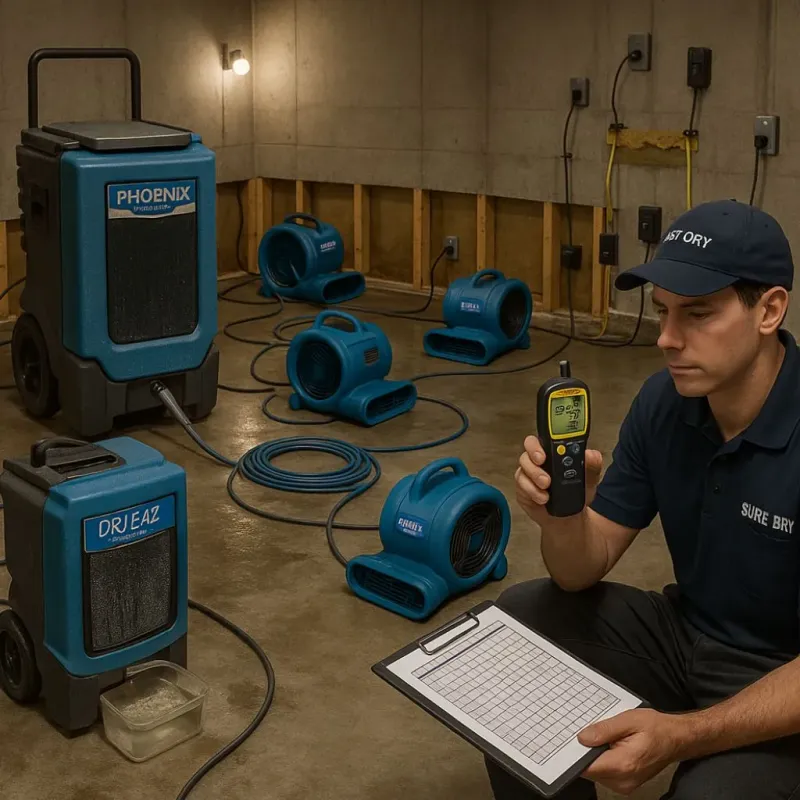 Structural Drying and Dehumidification process in Pollock Pines, CA